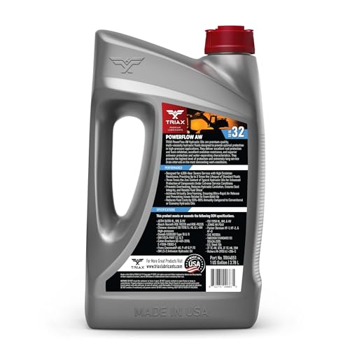 TRIAX Powerflow AW 32 Multi-Viscosity HLP Hydraulic Oil | 6,000 Hour Extended Life | Triple Anti-Wear | True All Season | Pour Point Down to -40F | Virtually Zero Foaming (1 Gallon) - size: 1 Gallon
