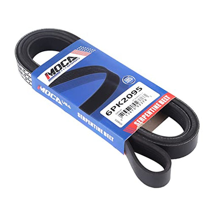 MOCA 6PK2095 Serpentine Belt 2002-2008 for Dodge Grand Caravan 3.3L - size: 6PK2095