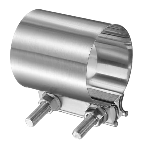 HARFINGTON Exhaust Clamp 2.76" Stainless Steel Lap Joint Band Clamp Exhaust Pipes Connection with M10x55 Screws for Car Muffler Elbow Pipes - size: 2.76 inch
