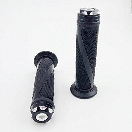 Universal Motorcycle Rubber Gel Handlebar Hand Grips for 7/8" Bar End Handle Bars Sports Bikes - color: Black