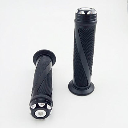 Universal Motorcycle Rubber Gel Handlebar Hand Grips for 7/8" Bar End Handle Bars Sports Bikes - color: Black