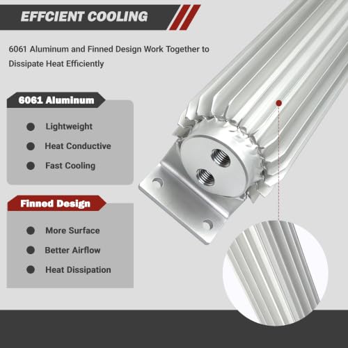 12'' Dual Pass Aluminum Finned Transmission Oil Cooler - color: Dual Pass, size: 12''