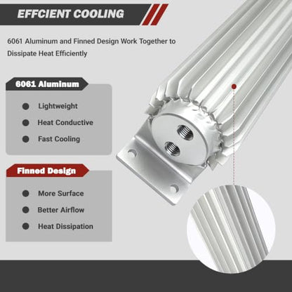 12'' Dual Pass Aluminum Finned Transmission Oil Cooler - color: Dual Pass, size: 12''