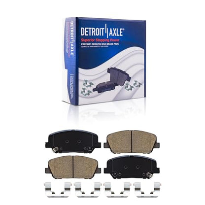 Detroit Axle - Brake Pads for 2017-2018 Kia Forte5, 2016 Hyundai Veloster - size: 4P42566/Kit