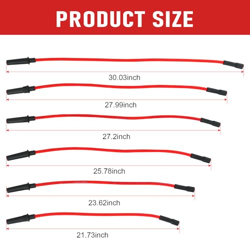 Spark Plug Wire 10.2mm 5019593AA Red Replacement for Dodge Grand Caravan