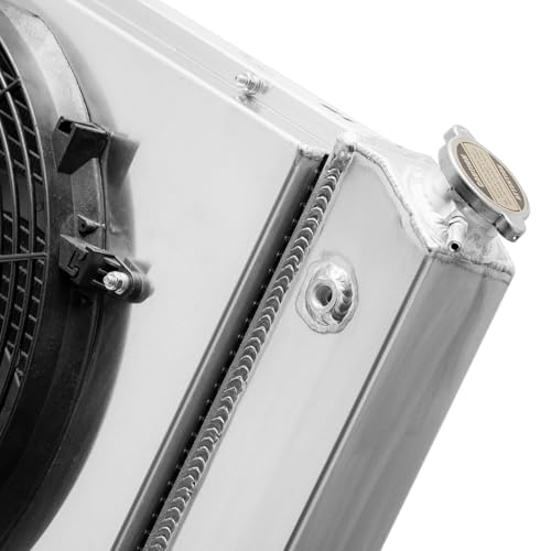 4 Row Radiators Replacement for 1966-1968 Chevy Corvette 7.0L 427ci V8 AT Aluminum Radiator Shroud Fan 66 67 68 Chevy Corvette Crossflow Radiators