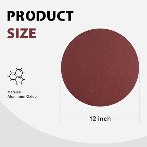 S SATC 18 PCS 12 Inch NO-Hole PSA Sanding Disc, 3 Each of 60 100 150 180 240 400 Grits Adhesive Sandpaper, Aluminum Oxide Sand Paper for Automotive, Metal, Wood, Paint - style: 12 Inch