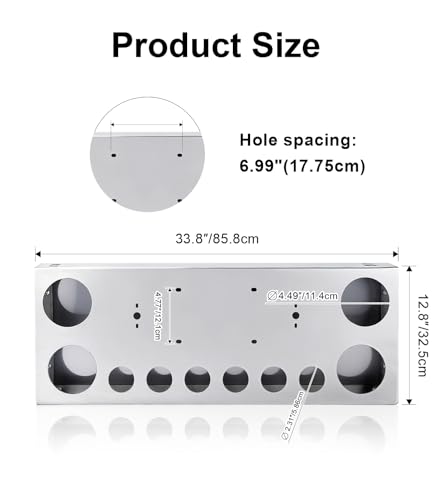 Tail Light Panel Stainless Steel Chrome Finish with Four 4.49" and Six 2.76" Round Light Cutouts(10 Holes), Rear Center Light Panel with a Backing Panel for Semi Truck Trailers - style: 4x4.49" & 6x2.76" Round Holes