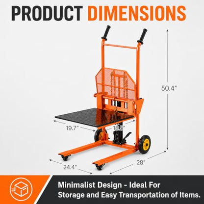 AECOJOY Hydraulic Material Lift Winch Stacker 500lbs Weight Capacity