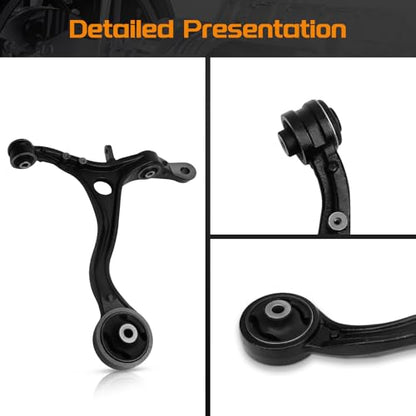 BRTEC 4PCS Front Lower Control Arms Kit with Ball Joints Compatible with Acura TSX 2009-2014, Honda Accord 2008-2012, # K641112 K641113 K500081