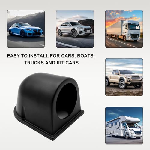 Car 2" 52mm Single Hole Dash Gauge Pod Holder, Single Gauge Swivels 360 Degrees Dashboard Pod Mount, Universal ABS Plastic Housing Pod Meter Cup Gauge to Vehicle's Dash - color: Single Hole