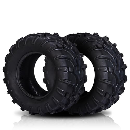 TUFFIOM Set of 2 ATV UTV Tires, 25x10.00-12/6PR All-Terrain Mud Tires with Directional Tread, Drainage, Strong Srip and Snow-breaking for Rainy/Snowy Areas, Tubeless Trail Tire - size: 25x10.00-12 (2 pack)