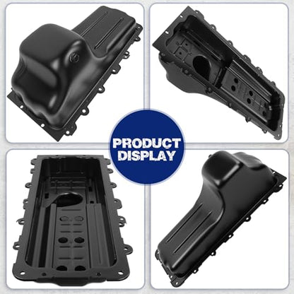 Transmission Oil Pan with Drain Plug, Fit for Fit for Ford Excursion, F-250, F-350, F-450, F-550, F-650, F-750, F53, 6.8L 1999-2019, OE F81Z6675DA - size: F81Z6675DA