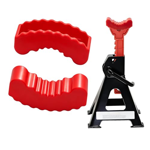 2 PCS 6 Ton Jack Stand Pads for Car, Anti-Slip Rubber Floor Jack Pad, Load-Bearing, Universal for Most Cars, Trucks, SUVs (Red) - color: 6 Ton #Red