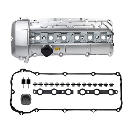 11121432928 Aluminum Valve Cover Kit with Gasket & Bolts - Compatible with 1999-2002 BMW 323i/325i/328i/330i/525i/528i/530i/Z3/X5 M52 M54 2.5L 2.8L 3.0L - color: 11121432928 Aluminum Valve Cover Kit