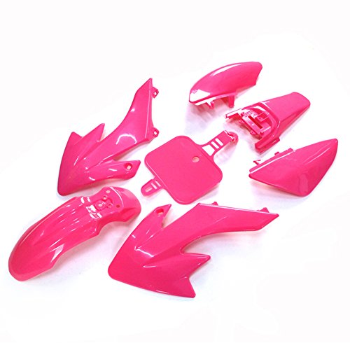 Pink Body Work Plastic Fender Fairing Kit For Honda XR50 CRF50 Chinese 50cc 90cc 110cc 125cc 140cc 150cc 160cc Dirt Pit Bike - color: pink