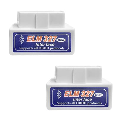 KVAEY 2 PCS OBDII Car Auto Diagnostic Scanner, ELM327 Automotive Bluetooth Scan Tool and Code Reader, Professional Car Bluetooth Engine Fault Code Reader, Universal Car Accessories (White & Blue) - color: White & Blue, size: 2 PCS