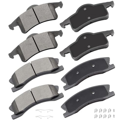 cciyu D945 D791 Brake Pads w/Hardware Front Rear Disc Brake Pad Set - size: Front[D945] + Rear[D791]