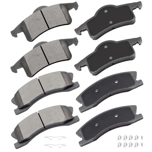 cciyu D945 D791 Brake Pads w/Hardware Front Rear Disc Brake Pad Set - size: Front[D945] + Rear[D791]