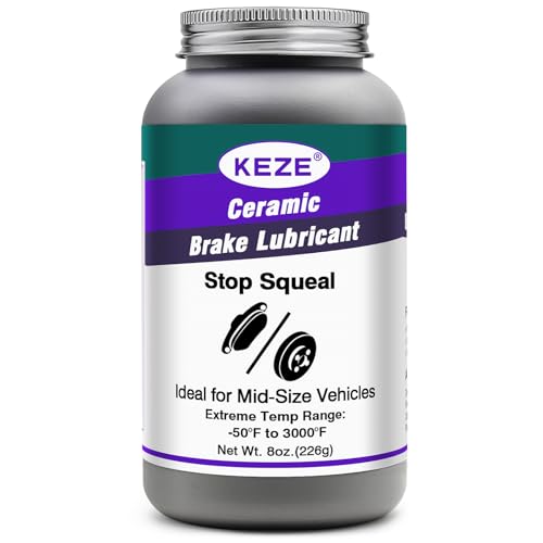 Keze High Temp Ceramic Brake Caliper Grease and Pin Parts Lubricant for Auto Break Sliding Pin Pad,Prevents Seizing Stops Squeaking with Brush Top Can,8 oz - color: Ceramic Brake Grease, size: 1 Pack-8 OZ