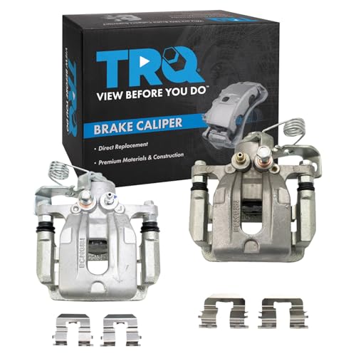 TRQ Rear Driver and Passenger Side Brake Caliper Set Caliper Brackets - style: CLA34814