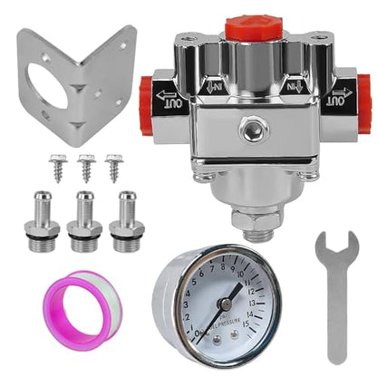 12-804 Adjustable Fuel Pressure Regulator With Gauge