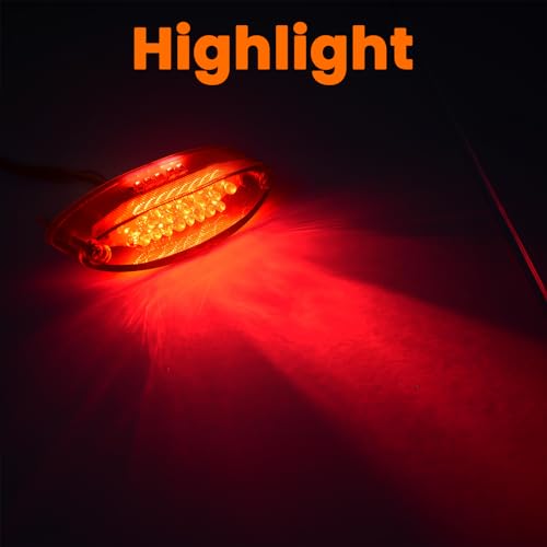 Motorcycle Tail Light, ATV Brake License Plate Rear Lights (Red) - color: Red