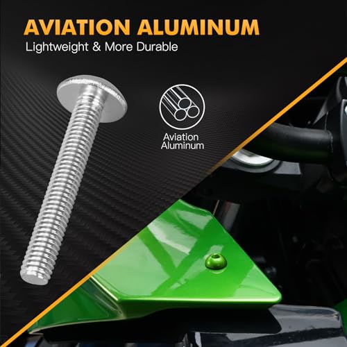 NICECNC 253Pcs Motorcycle Fairing Bolt Kit, M5 M6, Titanium Alloy, Silver - color: silver