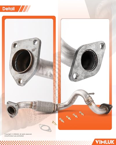 53826 Stainless Steel Exhaust Flex Pipe Compatible with 2008-2013 Nissan Rogue; 2014-2015 Nissan Rogue Select (VK-53826) - size: 2008-2013 Nissan Rogue / 2014-2015 Rogue Select