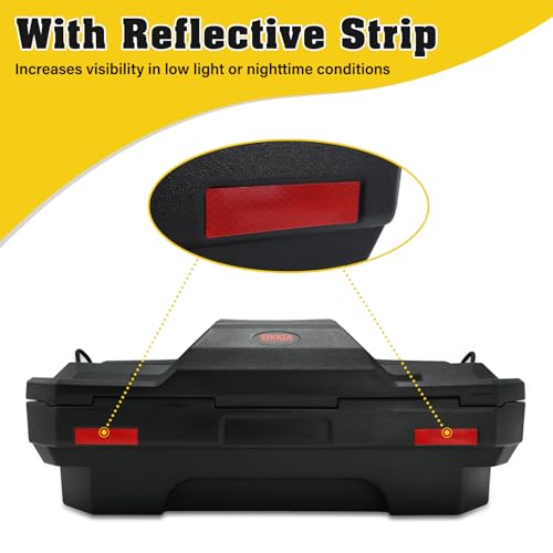 TCMT 82L ATV Part Rear Rack Back Seat Storage Pack Luggage Trunk W/Backrest Black - color: Black 82L