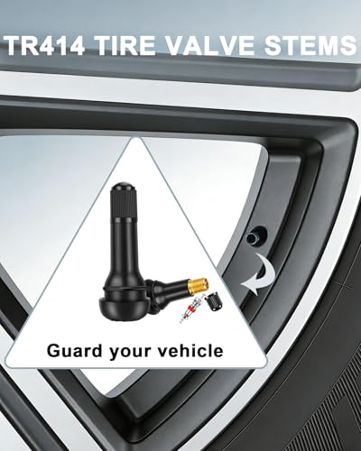Riseuvo TR414 Tubeless Rubber Snap-in Tire Valve Stems, 5Pcs