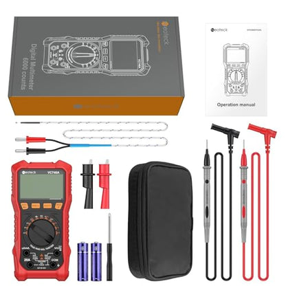 Neoteck 6000Counts TRMS Digital Multimeter for 750VDC 1000VAC AC/DC Current - color: Red, size: 6000Counts(AC 750V/DC 1000V)