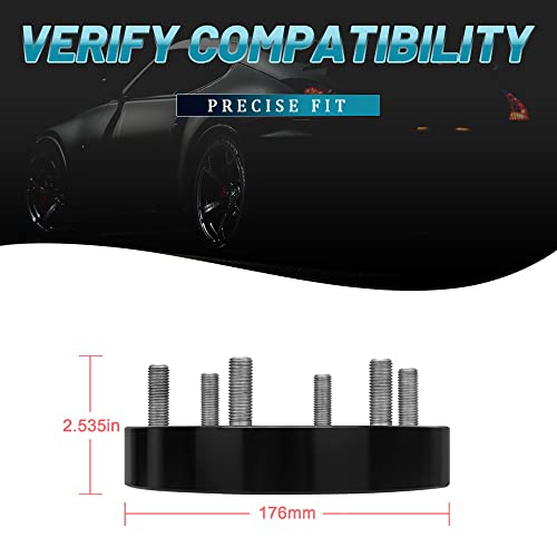 IRONTEK 6x127mm to 6x139.7mm Wheel Spacers & Adapters Change Your Bolt Pattern 6x5 to 6x5.5 (1.25in Thickness, 78.1mm Hub Bore, M12x1.5 Studs) Wheel Adapters 2 PCS - size: 1.25"|6x5.5|2PCS