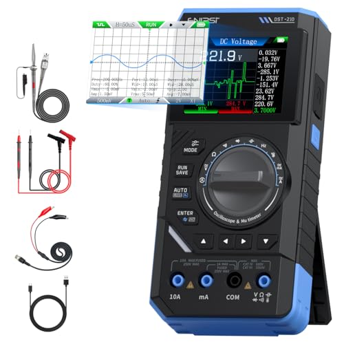 FNIRSI DST-210 3-in-1 10MHz Handheld Oscilloscope Multimeter DDS Generator - color: 10MHz 48MS/s Scope+Meter