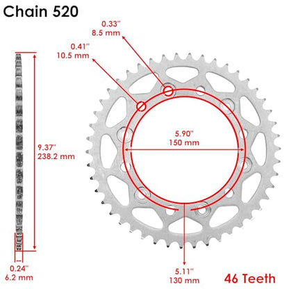 Caltric Steel O-Ring Drive Chain and Sprocket Kit Compatible with Yamaha FZ6 2009 / FZ6R 2009-2016