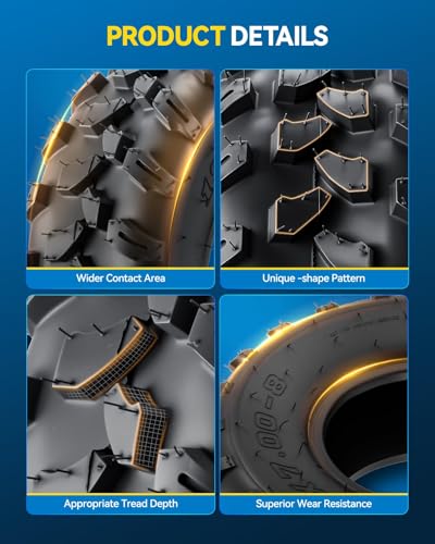 PHILTOP ATV UTV All-Terrain Tires 19x7-8,Go Kart Mini Bike Tire,4PR, Set 2 - color: Z-124 -2PCS, size: 19x7-8