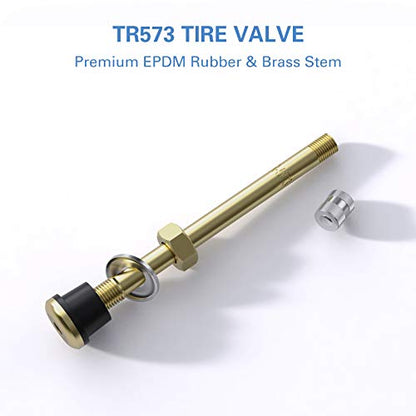 CKAuto TR573 Metal Commercial Truck Valve Stems 4 3/8″ Eff. Length, 10 Pcs - color: tr573