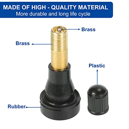 50PCS TR-600HP Snap-in High Pressure Tire Wheel Valve Stems 1-1/4" Kit - size: TR600HP-50pcs