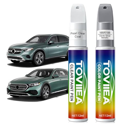 Verde Silver Metallic(188/6188) Touch Up Paint for Mercedes-Benz - color: (188/6188)Verde Silver Metallic for 2025 GLC SUV/2025 E-Class Sedan/2024 E-Class Sedan