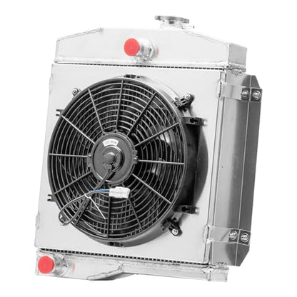 4 Row Radiator Shroud Fan for 1955-58 Jeep Willys 59-71 CJ3 CJ5 CJ5A CJ6 CJ6A