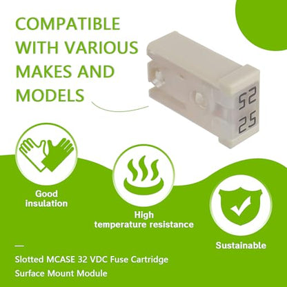 25A 32V Mini Slotted Automotive MCASE Shaped Cartridge Fuse Kit(Pack of 6pcs,25A) - style: 25A
