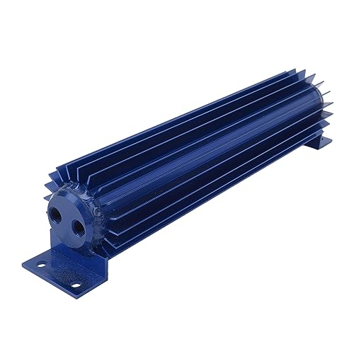12in Dual Channel Cooler Aluminum Finned Anodize Dual Pass Heat Sink Universal Trans Cooler Fit for Car Truck (Blue) - color: Blue