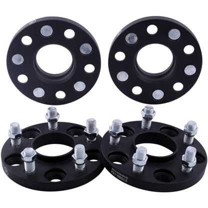 4X Black 5x100 Hubcentric Wheel Spacers 15mm with 12x1.5 Studs 54.1mm Hub - size: 15MM-Pack of 4