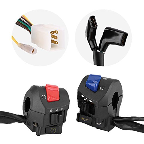 Complete Motorcycle Handlebar Control Kit Universal Fit with Turn Signals Horn Headlight Switches for All Motorcycles