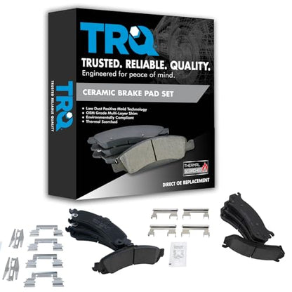 TRQ Front & Rear Premium Posi Ceramic Brake Pads Kit - color: Ceramic, size: BFA12918