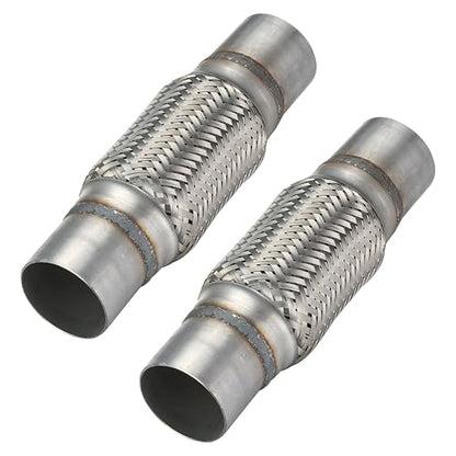 2 Pcs Exhaust Flex Pipe, 2.25''x6''Stainless Steel Heavy Duty Exhaust Flex Pipe, Double Braid Exhaust Flex Tube, Overall Length 10'' - size: 2.25''x6''x10'', style: 2 PCS