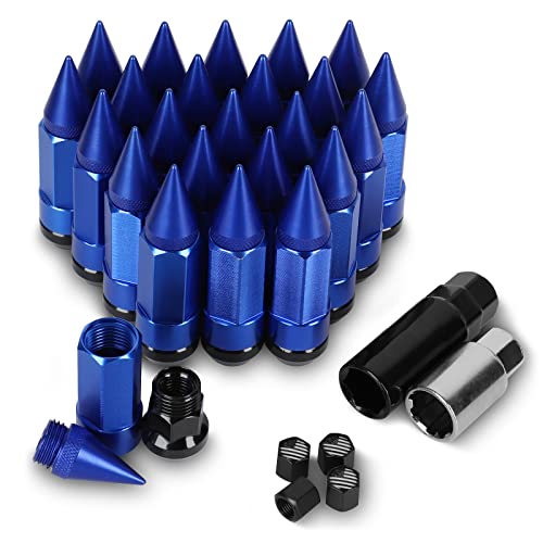 M14X1.5 Spikes Lug Nuts 24PCS - color: Blue