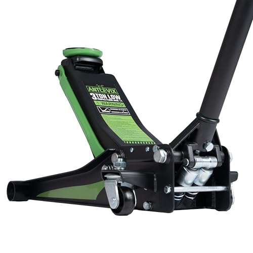 Heavy-Duty 3-Ton (6,600 lbs) Low Profile Hydraulic Floor Jack, Steel, Dual Piston Pump – for Cars, SUVs, and Trucks – Garage & Shop Maintenance - size: 3 Ton Low Profile