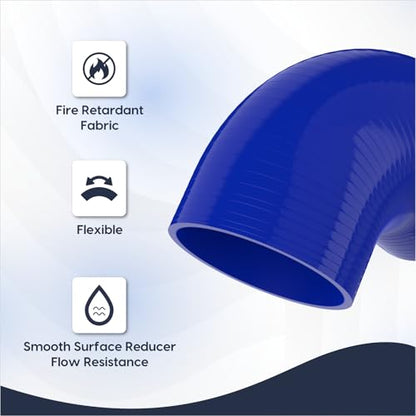 Endure 90 Degree Silicone Elbow Intake Hose 4-Ply, 4"(102mm) - Blue - color: Blue, size: ID - 4Inch(102mm)