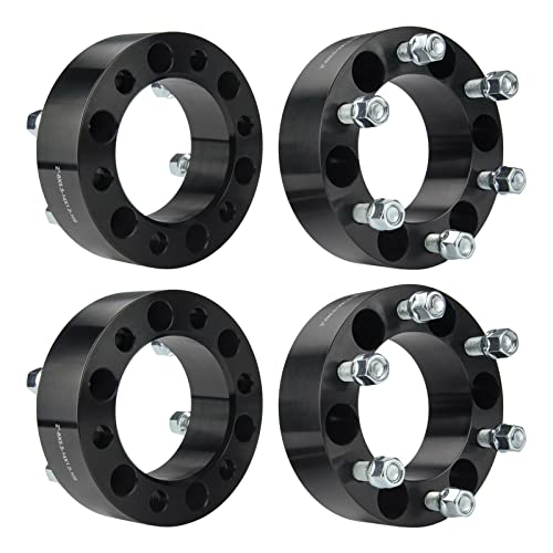PHILTOP 6x5.5 Lug-Centric Wheel Spacers 2 inch for GMC Sierra 1500 - color: Black, size: 6x5.5" -108mm -M14x1.5 -2" thick